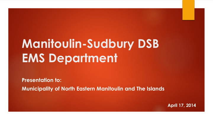 manitoulin sudbury dsb ems department