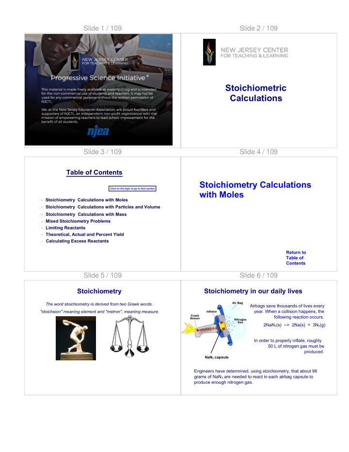 stoichiometric calculations