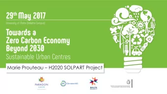 Marie Prouteau  H2020 SOLPART Project  The SOLPART project  Harnessing the sun to clean up