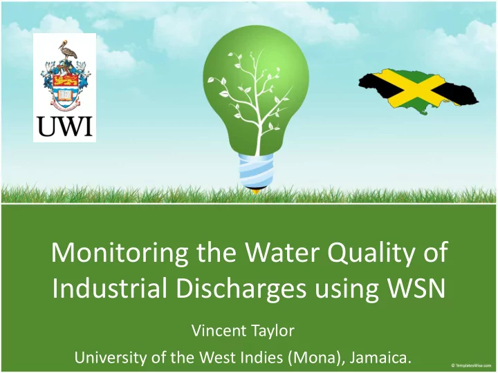 monitoring the water quality of industrial discharges