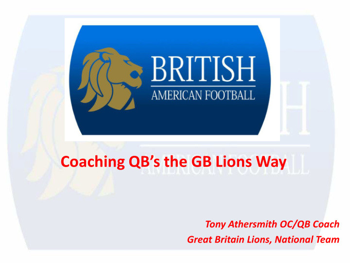 coaching qb s the gb lions way