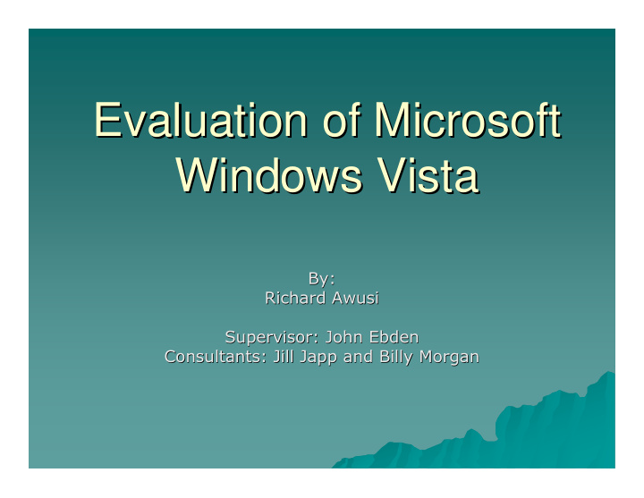 evaluation of microsoft evaluation of microsoft windows