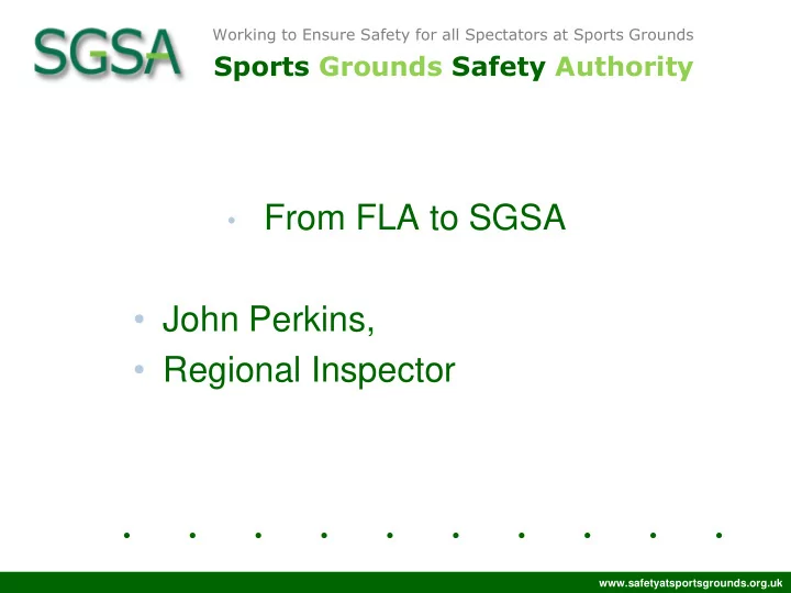 john perkins regional inspector 1 safetyatsportsgrounds