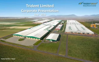 Trident Limited  Corporate Presentation  June - 2016  Hom  Home Textile  tiles | Paper  Safe