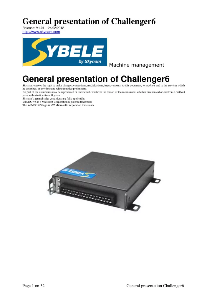 general presentation of challenger6