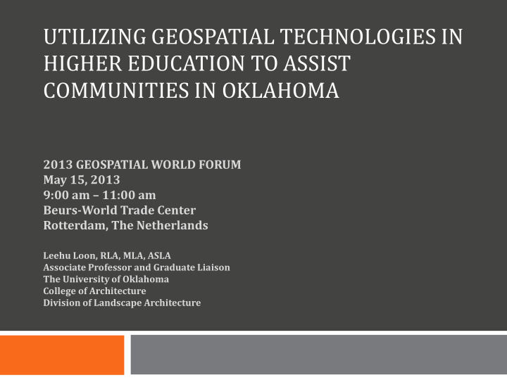 utilizing geospatial technologies in
