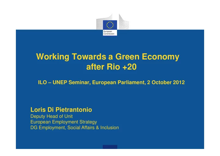 working towards a green economy after rio 20
