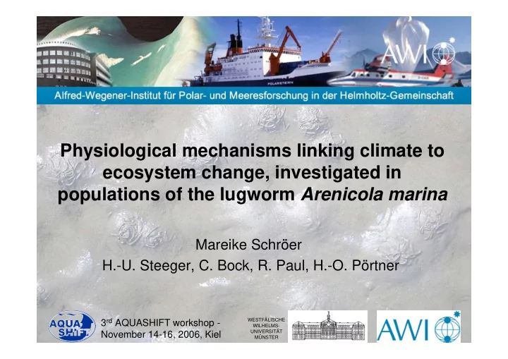 physiological mechanisms linking climate to ecosystem