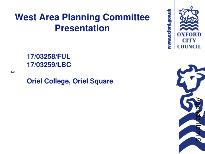 west area planning committee presentation