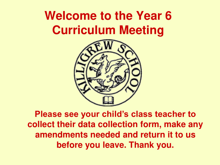 curriculum meeting