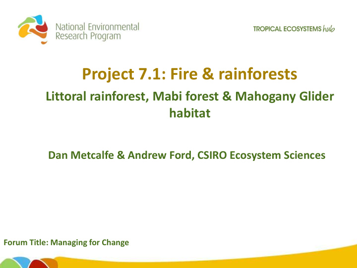 project 7 1 fire rainforests