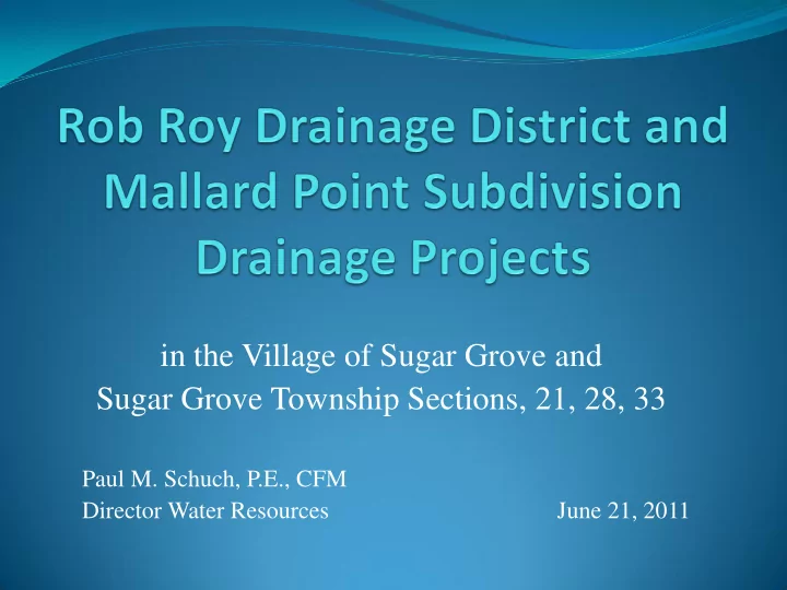 in the village of sugar grove and sugar grove township