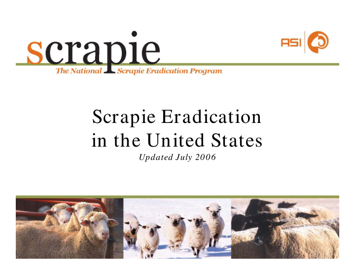 scrapie eradication in the united states