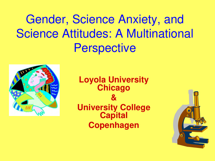 gender science anxiety and science attitudes a