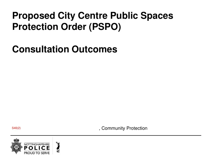 consultation outcomes