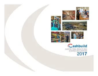 20 17  DISCLAIMER  This presentation differs from the presentation available on the website and in