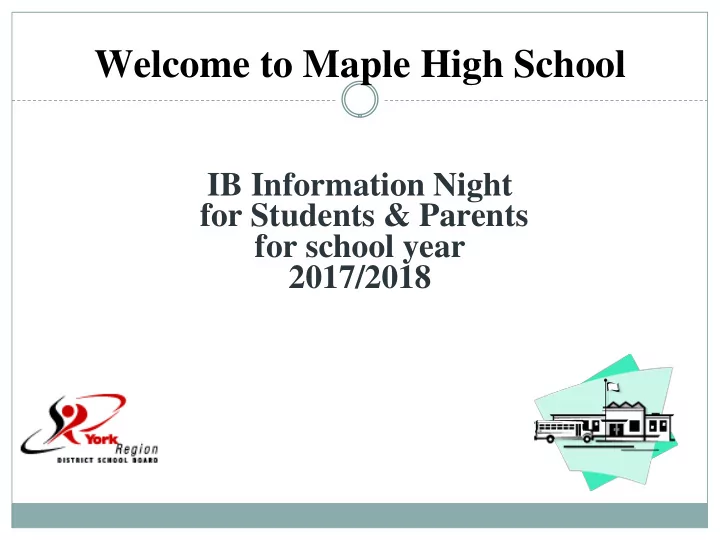 welcome to maple high school