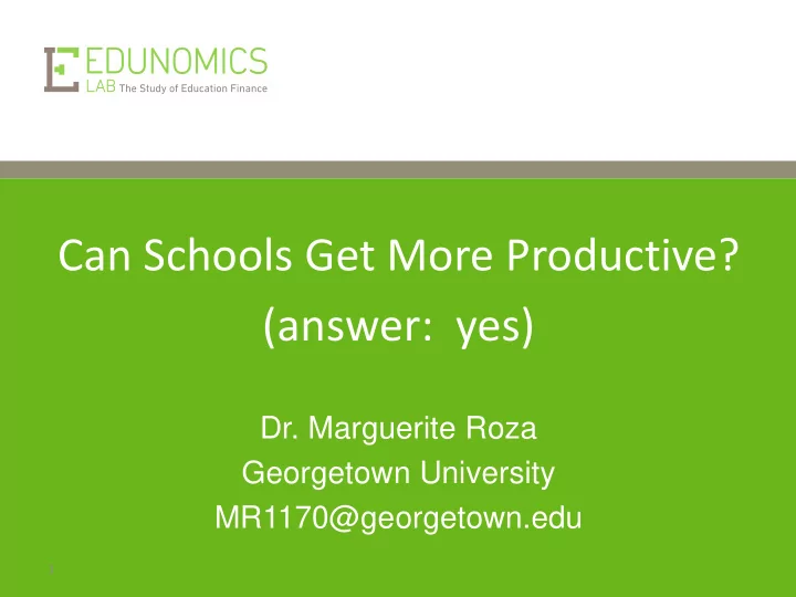 can schools get more productive answer yes