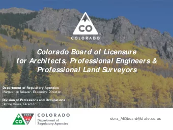 Colorado Board of Licensure  for Architects, Professional Engineers &amp;  Professional Land