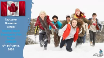 School  Marmot Basin  Snowsports Visit  Jasper  CANADA 6 th -14 th APRIL  2020  CAN  ANAD  ADA  A