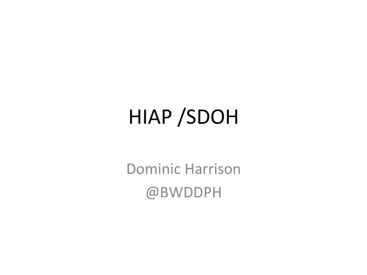 hiap sdoh