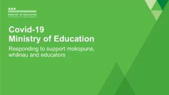 Covid-19  Ministry of Education  Responding to support mokopuna, whnau and educators  School