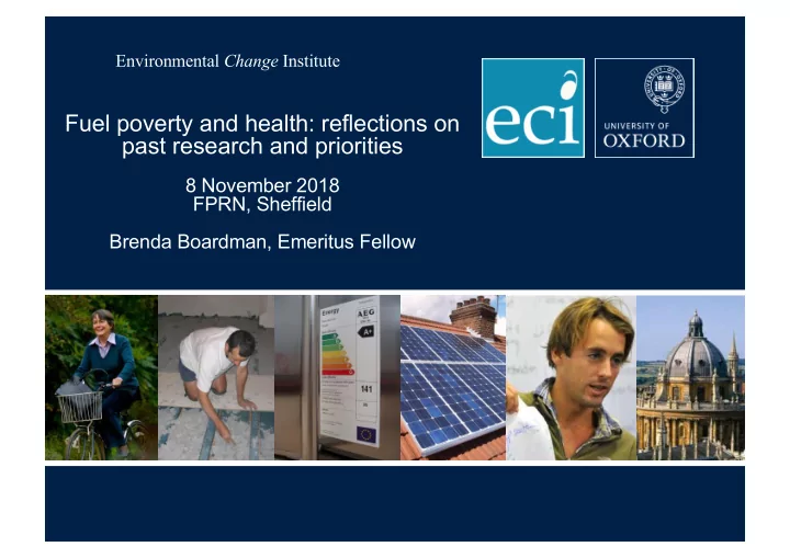 fuel poverty and health reflections on past research and