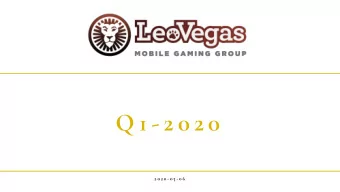 Q 1 - 2 0 2 0  2 0 2 0 - 0 5 - 0 6  PRESENTERS  GUSTAF HAGMAN  STEFAN NELSON  GROUP CEO  GROUP CFO