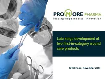 care products  Stockholm, November 2019  Disclaimer  Impo  Important  ant infor  informat  mation