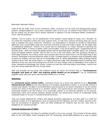 PRESENTATION ON BAF/NATIONAL/INTERNATIONAL  FLIGHTSAFETY ISSUES BY DIRECTOR OF FLIGHT SAFETY  38TH