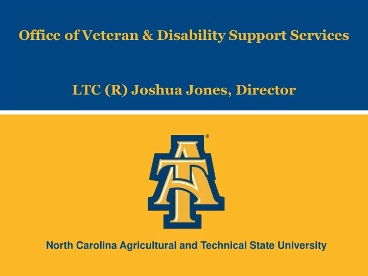 office of veteran amp disability support services