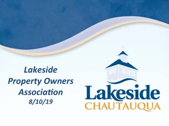 Lakeside    Property  Owners    Associa4on    8/10/19    Assessment