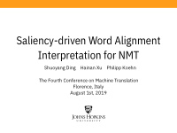 saliency driven word alignment interpretation for nmt