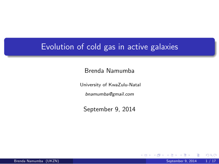 evolution of cold gas in active galaxies