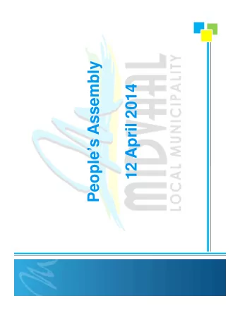 Peoples Assembly  12 April 2014  Cllr M Ha c k  MMC:  Eng ine e ring  This Portfolio includes: