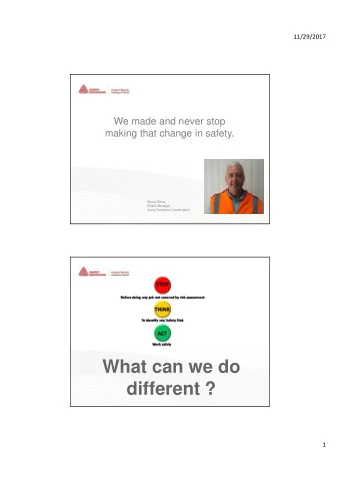 What can we do  different ?  |  2  Town Hall Presentation  ConfidentialFor Internal Use Only  1