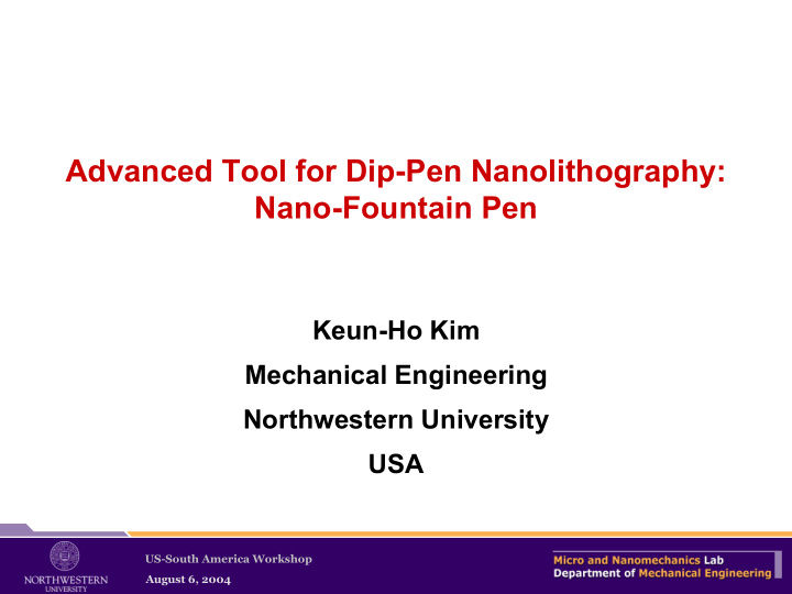 advanced tool for dip pen nanolithography nano fountain