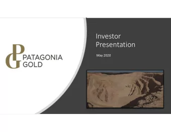 Investor  Presentation  May 2020  Cautionary and Forward Looking Statement  This document has been