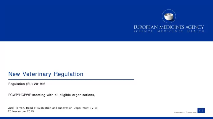 new veterinary regulation