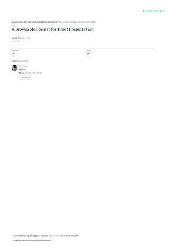 A Browsable Format for Proof Presentation Article  February 1970  Source: CiteSeer  CITATIONS