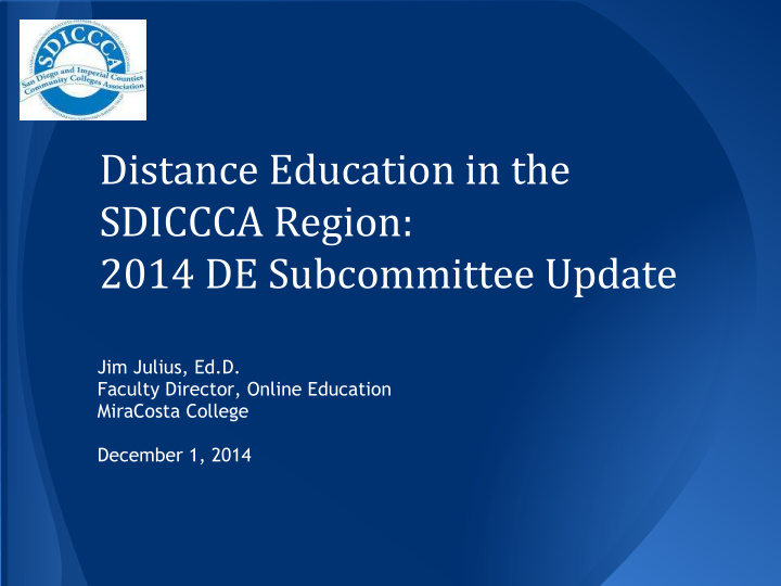 distance education in the sdiccca region 2014 de
