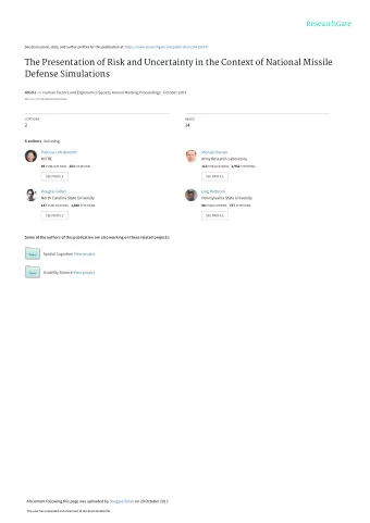 The Presentation of Risk and Uncertainty in the Context of National Missile  Defense Simulations