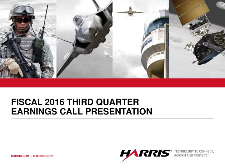 fiscal 2016 third quarter