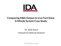 comparing m s output to live test data