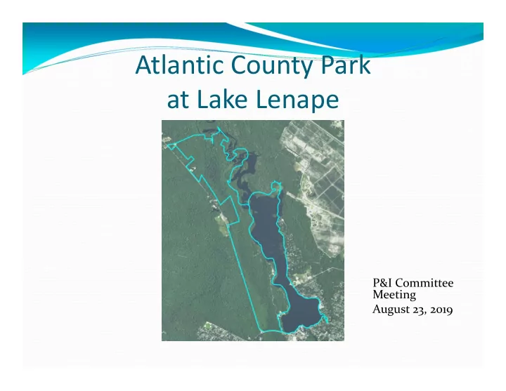 atlantic county park at lake lenape
