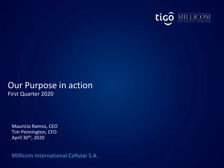 our purpose in action