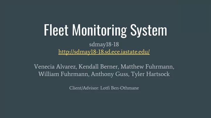 fleet monitoring system
