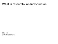 what is research an introduction