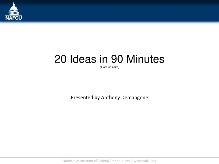 20 ideas in 90 minutes