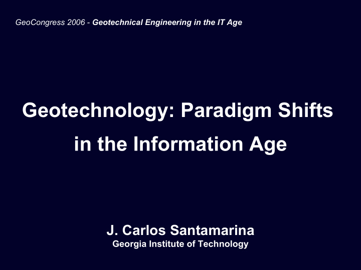 geotechnology paradigm shifts in the information age
